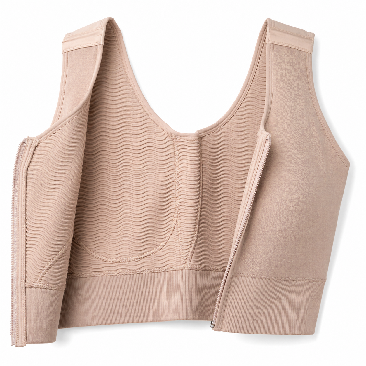 Wear Ease | Karena Vest – Textured Gradient Compression 20-30mmHg with Front Zipper