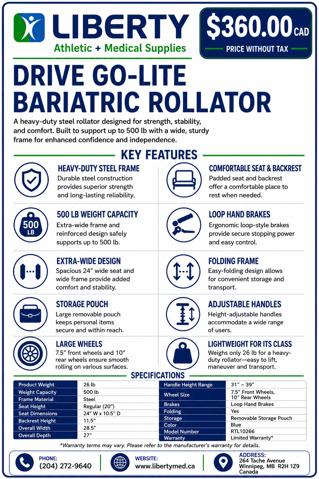 Drive | Go-Lite Bariatric Rollator