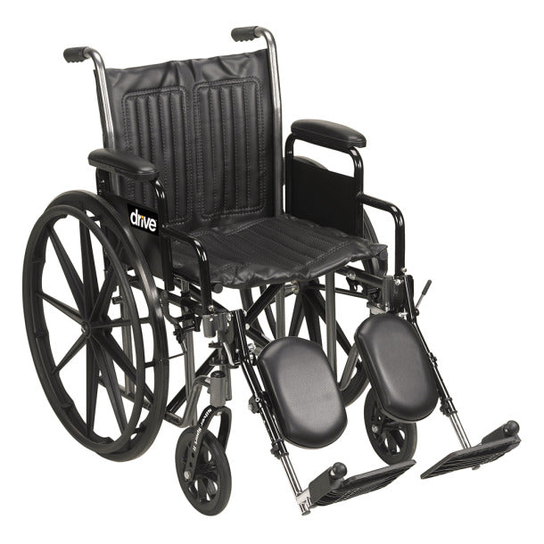 Drive | Silver Sport 2 Wheelchair 20" with Detachable Full Arms and Swing Away Footrests