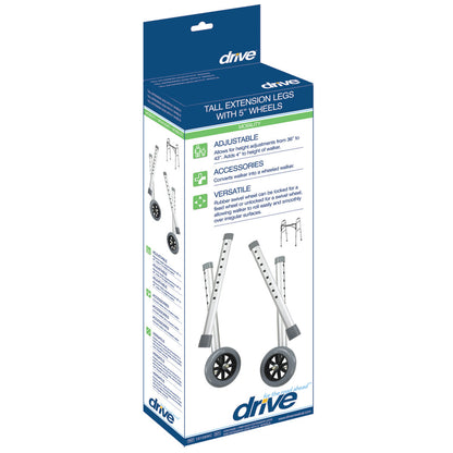 Drive | Tall Extension Legs and Wheels (for 2-wheeled walkers)