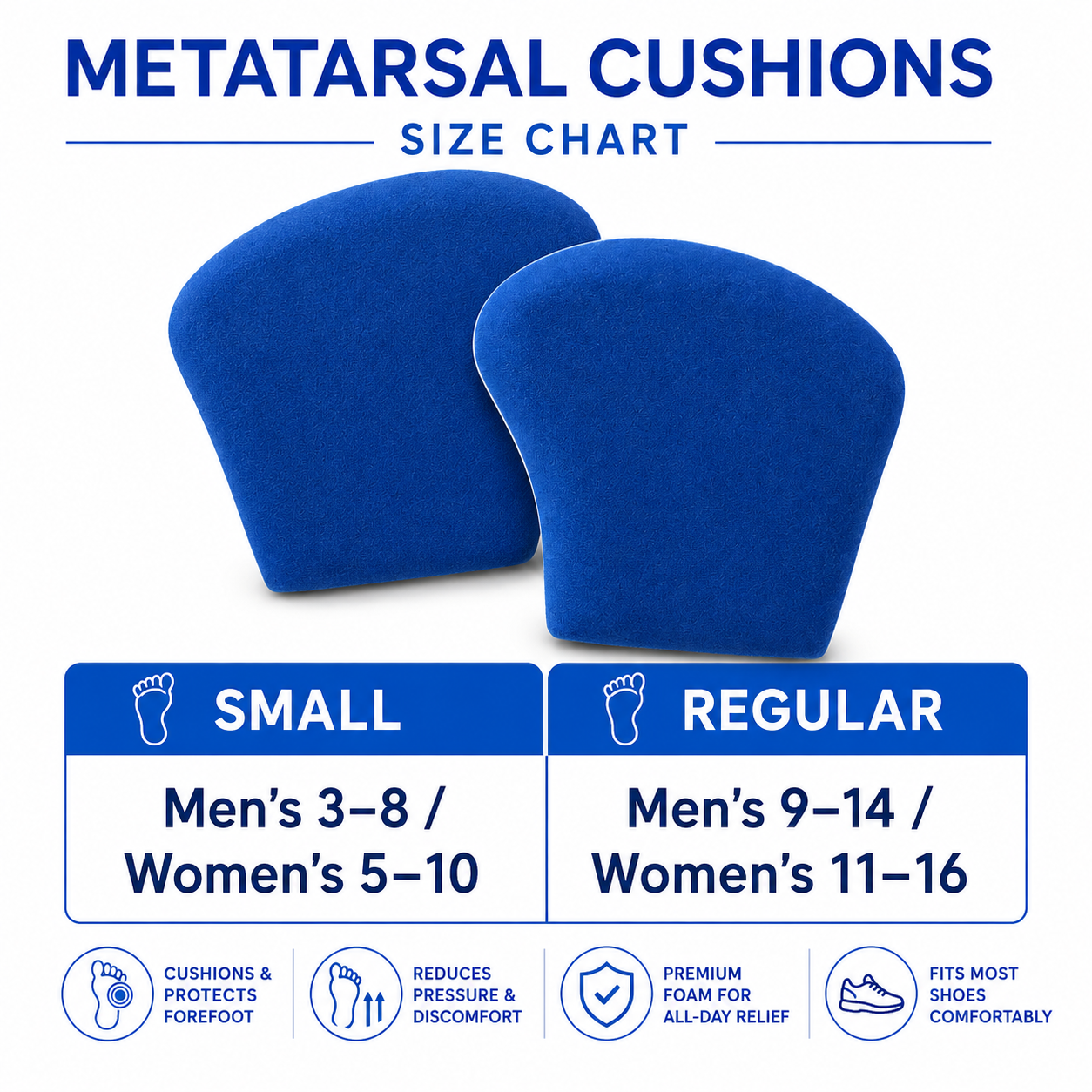 PowerStep Metatarsal Relief Pads – Adhesive Ball-of-Foot Cushions, 1 Pair