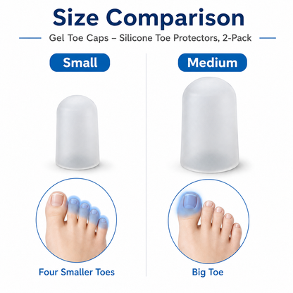Gel Toe Caps – Silicone Toe Protectors, 2-Pack