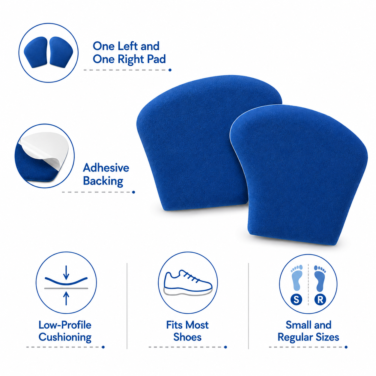PowerStep Metatarsal Relief Pads – Adhesive Ball-of-Foot Cushions, 1 Pair