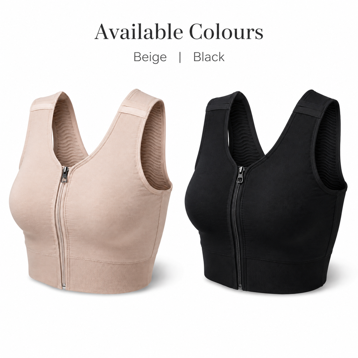 Wear Ease | Karena Vest – Textured Gradient Compression 20-30mmHg with Front Zipper