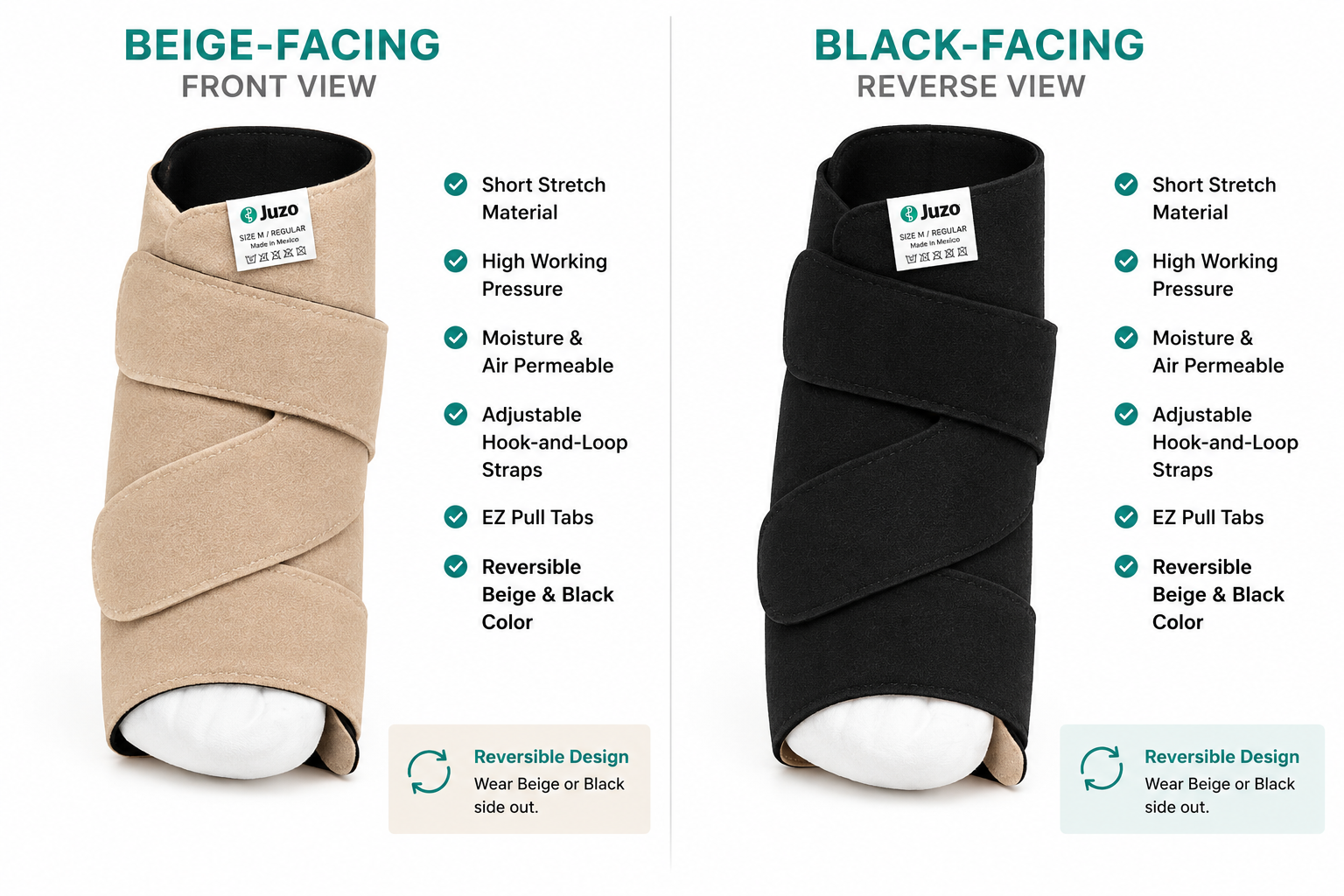 Juzo Reversa Compression Foot Wrap – Adjustable Short-Stretch Foot Compression