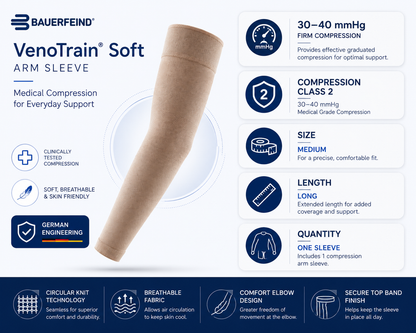 Bauerfeind VenoTrain Soft Arm Compression Sleeve 30–40 mmHg