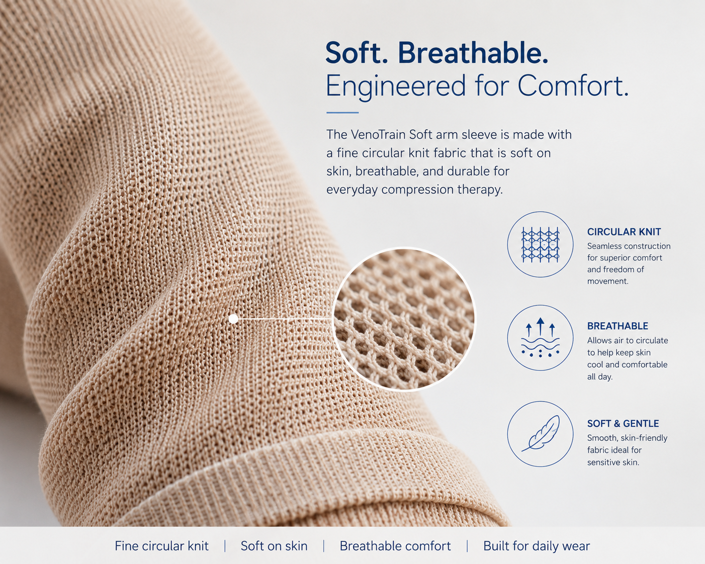 Bauerfeind VenoTrain Soft Arm Compression Sleeve 30–40 mmHg