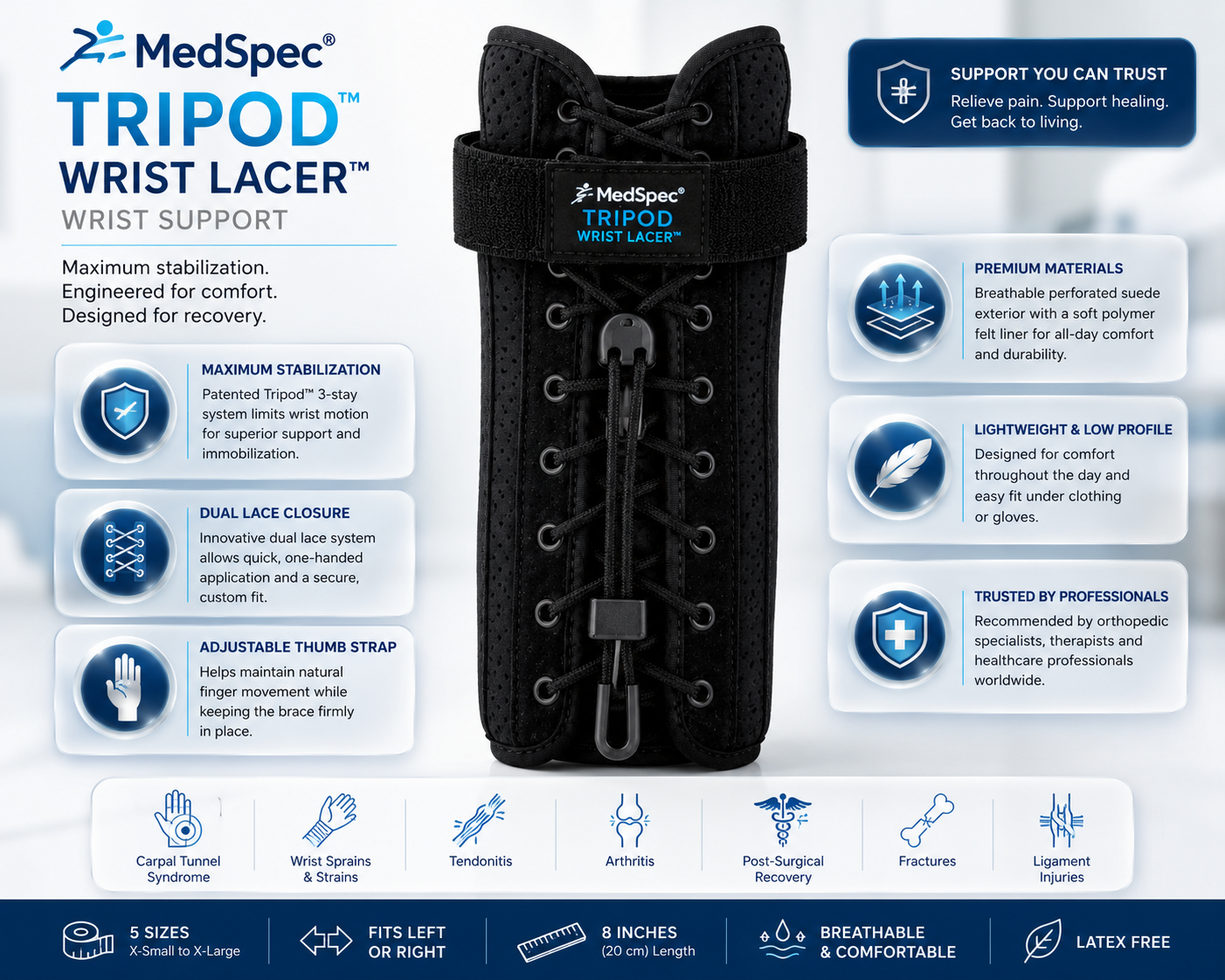 MedSpec® Tripod™ Wrist Lacer™ Wrist Support