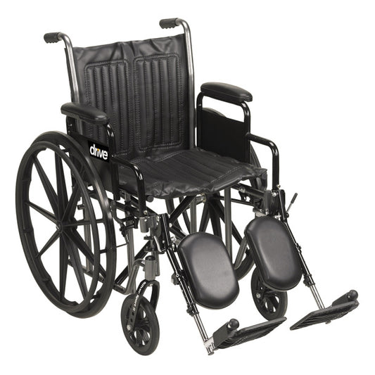 Drive | Silver Sport 2 Wheelchair 18" with Detachable Desk Arms and Swing Away Footrests