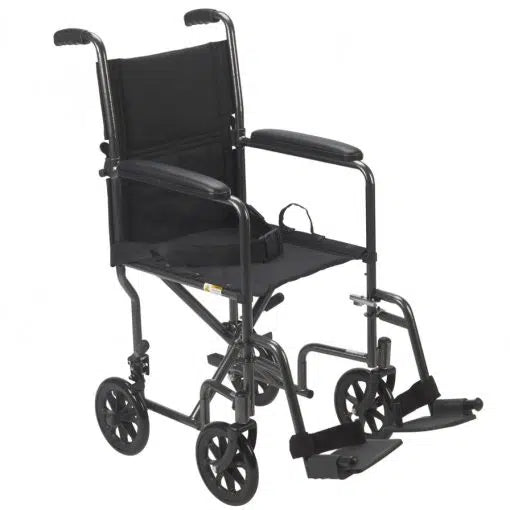 Drive | Steel Transport Chair - 17" Silver Vein Frame