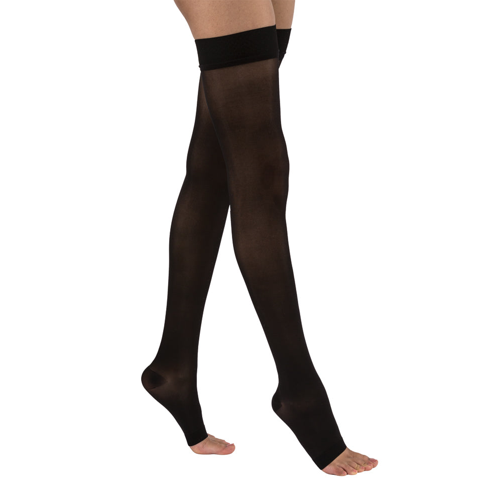 JOBST UltraSheer Thigh High Dot Band Stockings, Open Toe