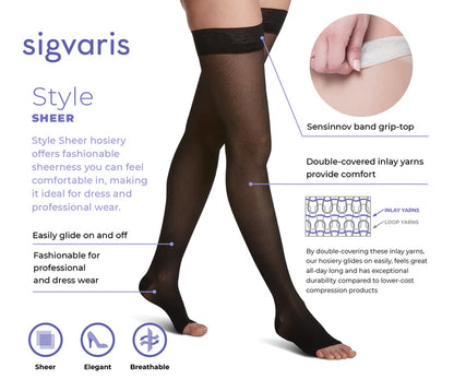 Sigvaris (30-40mmHg) | Women's Sheer (Pantyhose) Open Toe
