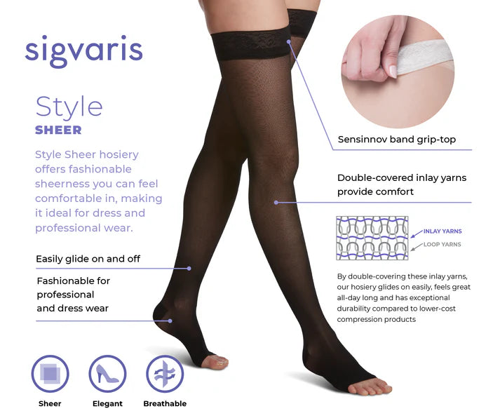 Sigvaris (30-40mmHg) | Women's Sheer (Pantyhose) Open Toe