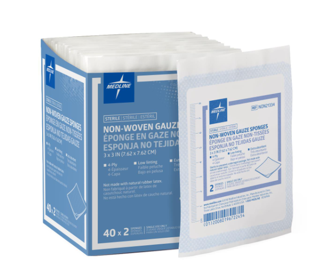 Medline | Sterile Non-Woven Gauze Sponges 3x3"
